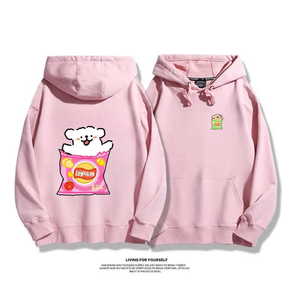 線條小狗 2025秋冬新款 親子情侶男女連帽衛衣