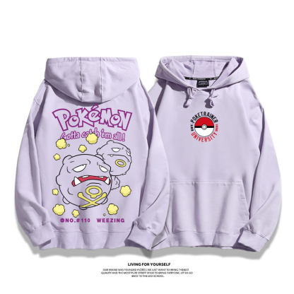 寶可夢聯名衛衣2023秋冬新款親子情侶裝薄絨款連帽衛衣