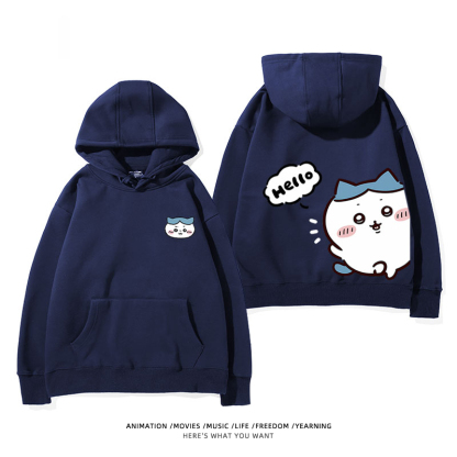 chiikawa 2024秋冬新款親子情侶裝薄絨款連帽衛衣