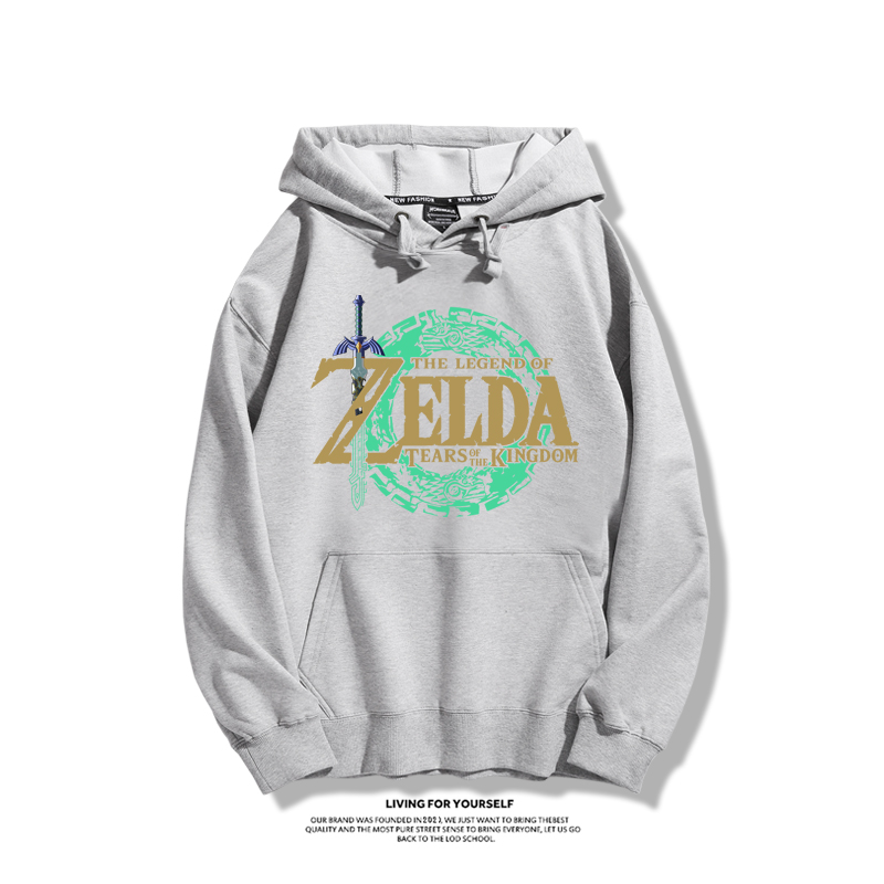 薩爾達傳說王國之淚聯名衛衣2024秋冬新款親子情侶裝薄絨款連帽衛衣