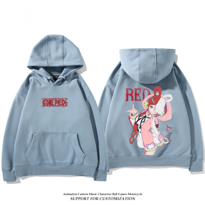 航海王紅髮歌姬烏塔 聯名衛衣2024秋冬新款親子情侶裝薄絨款連帽衛衣