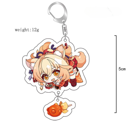 原神八重神子魈可莉刻晴亞克力萬葉熒七七鍾離亞力克鑰匙扣掛飾【單買三件起送】