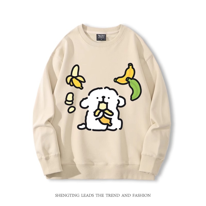 線條小狗 2024親子情侶裝 圓領長袖