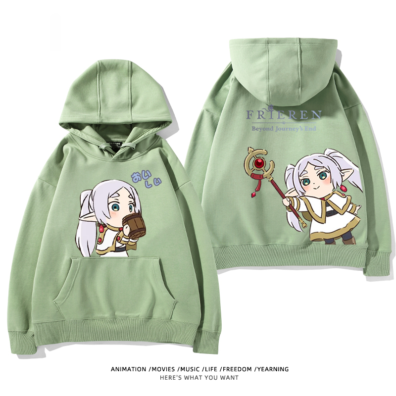 葬送的芙莉蓮 2024秋冬新款親子情侶裝薄絨款連帽衛衣