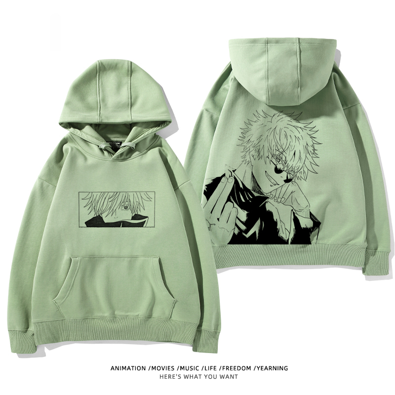 咒術迴戰聯名衛衣2024秋冬新款親子情侶裝薄絨款連帽衛衣