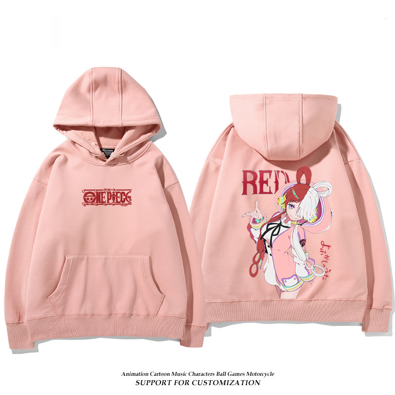 航海王紅髮歌姬烏塔 聯名衛衣2024秋冬新款親子情侶裝薄絨款連帽衛衣