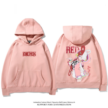 航海王紅髮歌姬烏塔 聯名衛衣2024秋冬新款親子情侶裝薄絨款連帽衛衣