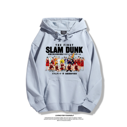 灌籃高手聯名衛衣2024秋冬新款親子情侶裝薄絨款連帽衛衣