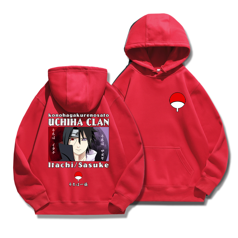 火影忍者聯名衛衣2024秋冬新款親子情侶裝薄絨款連帽衛衣