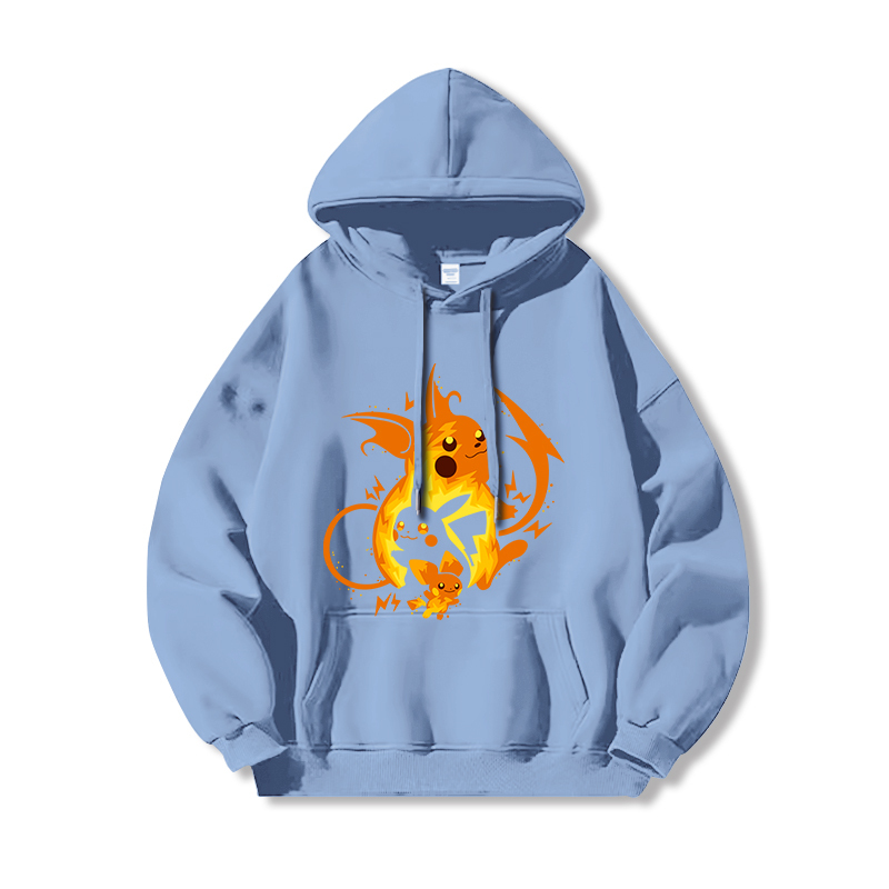 寶可夢 聯名衛衣2024秋冬新款親子情侶裝薄絨款連帽衛衣