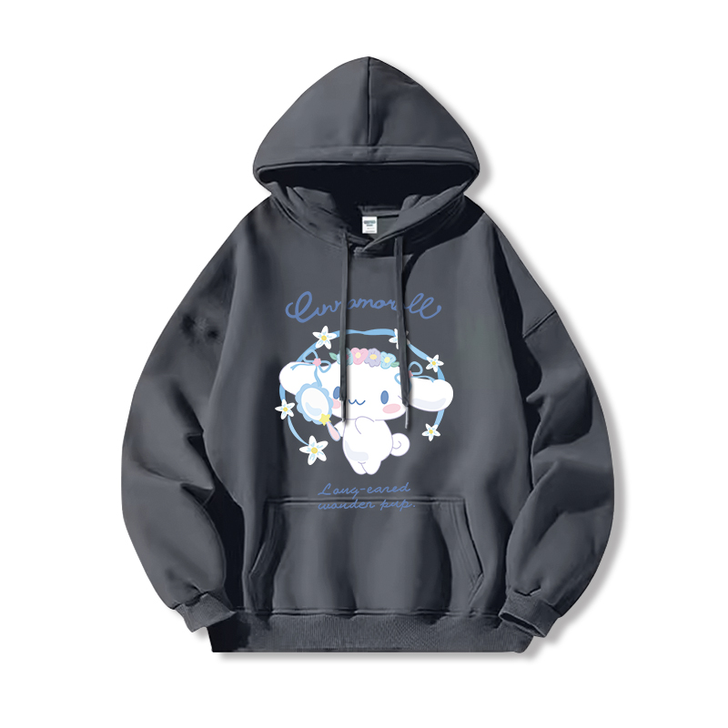 三麗鷗 聯名衛衣2024秋冬新款親子情侶裝薄絨款連帽衛衣