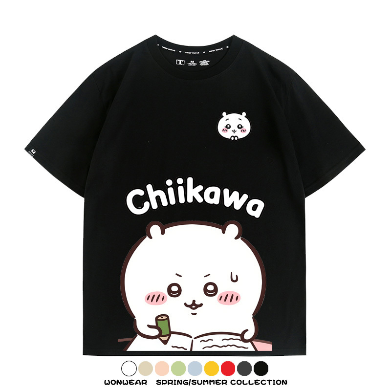 Chiikawa日系萌系吉伊卡哇可愛小八烏薩奇聯名短袖夏男T恤衫