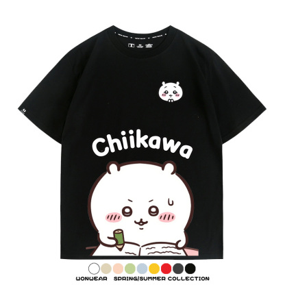 Chiikawa日系萌系吉伊卡哇可愛小八烏薩奇聯名短袖夏男T恤衫