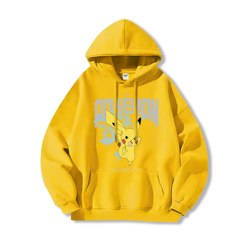 寶可夢 聯名衛衣2024秋冬新款親子情侶裝薄絨款連帽衛衣