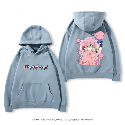 孤獨搖滾 聯名衛衣2024秋冬新款親子情侶裝薄絨款連帽衛衣