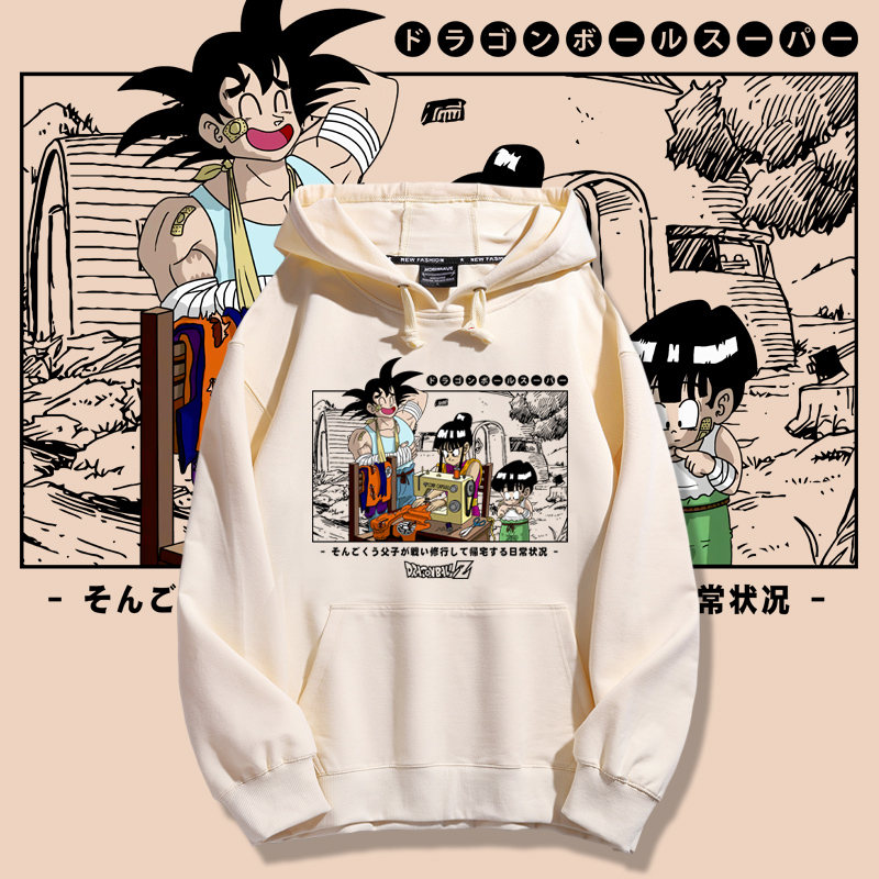 七龍珠聯名衛衣2023秋冬新款親子情侶裝薄絨款連帽衛衣