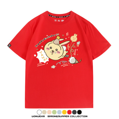 Chiikawa吉伊卡哇烏薩奇寶寶 親子情侶裝寬鬆短袖T