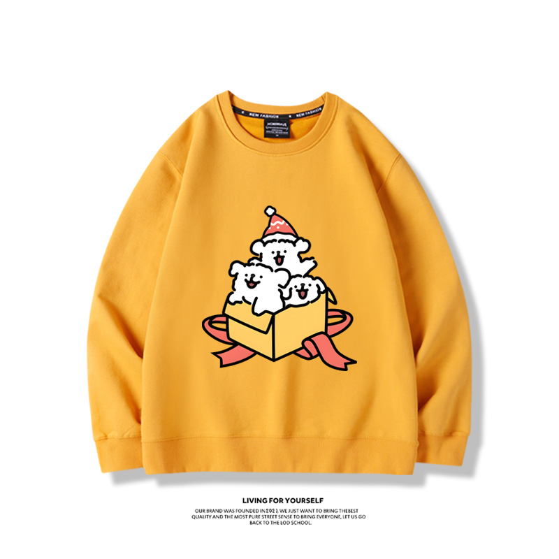 線條小狗聯名聖誕2023親子情侶裝 圓領長袖