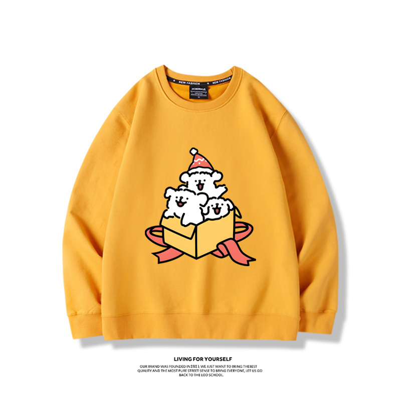 線條小狗聯名聖誕2023親子情侶裝 圓領長袖