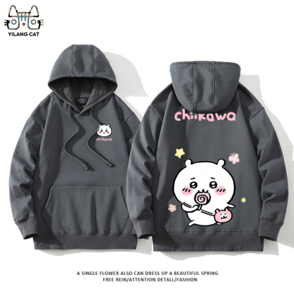 Chiikawa聯名衛衣2025秋冬新款親子情侶裝連帽衛衣