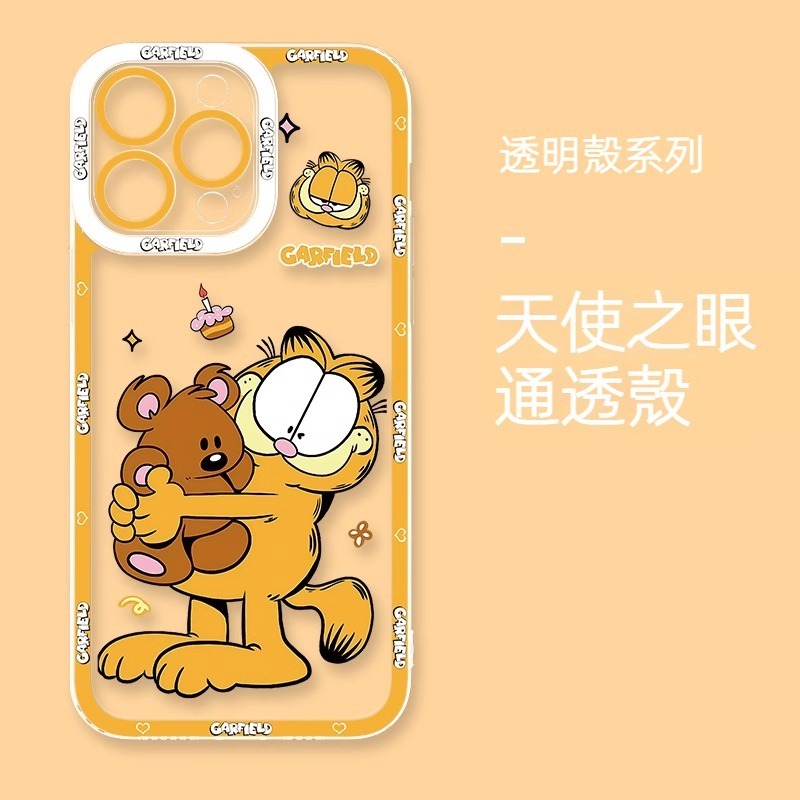 蘋果 系列加菲貓天使眼透明防摔軟殼