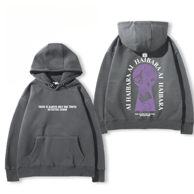 名偵探柯南 2024秋冬新款親子情侶裝薄絨款連帽衛衣