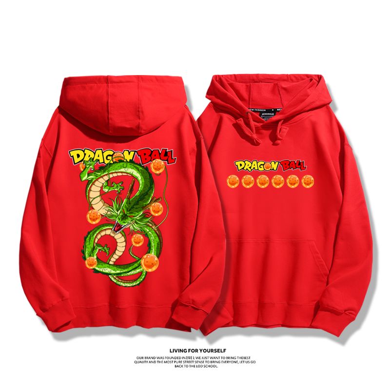 七龍珠聯名衛衣2023秋冬新款親子情侶裝薄絨款連帽衛衣