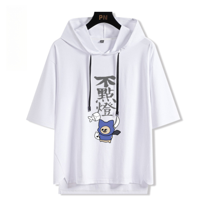 魔物獵人呆貓艾露貓搞怪  連帽短袖T恤