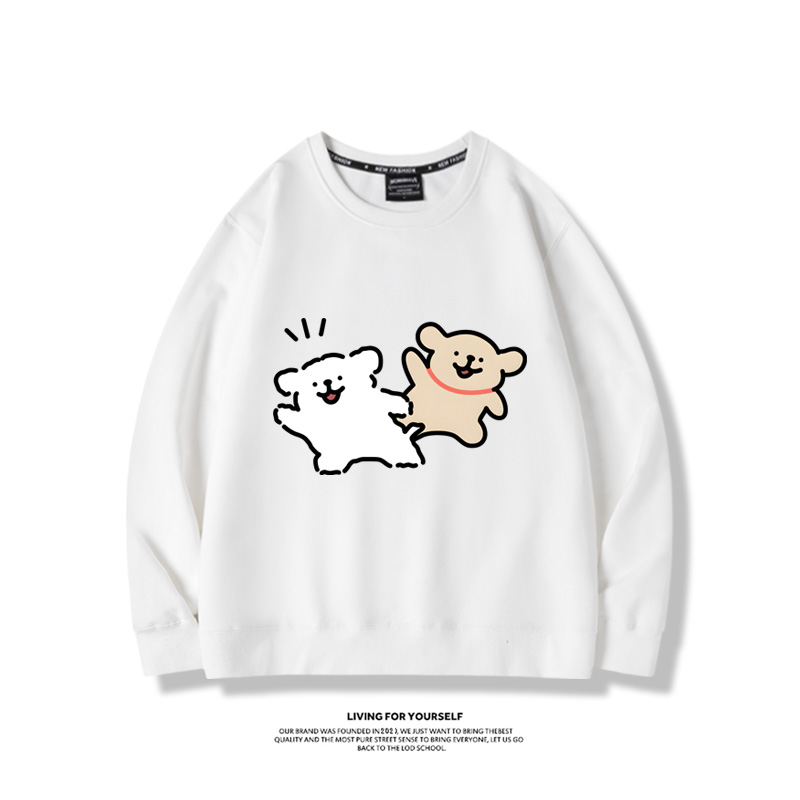 線條小狗2023親子情侶裝 圓領長袖-星夢cosplay