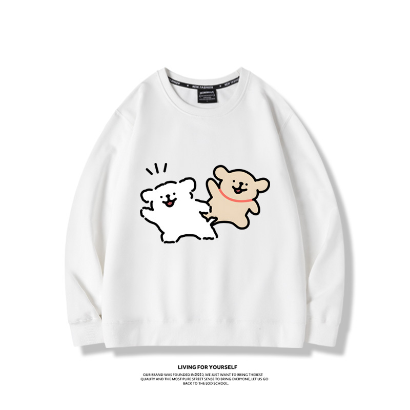 線條小狗2023親子情侶裝 圓領長袖-星夢cosplay