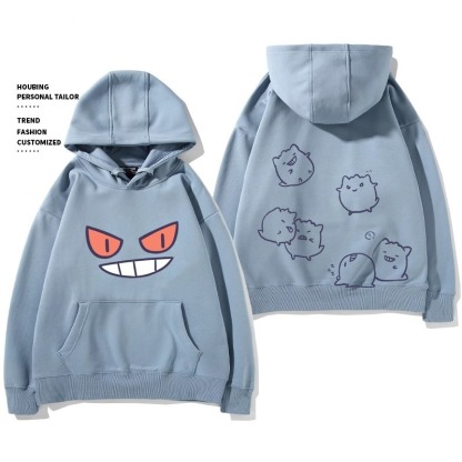 寶可夢 聯名衛衣2024秋冬新款親子情侶裝薄絨款連帽衛衣