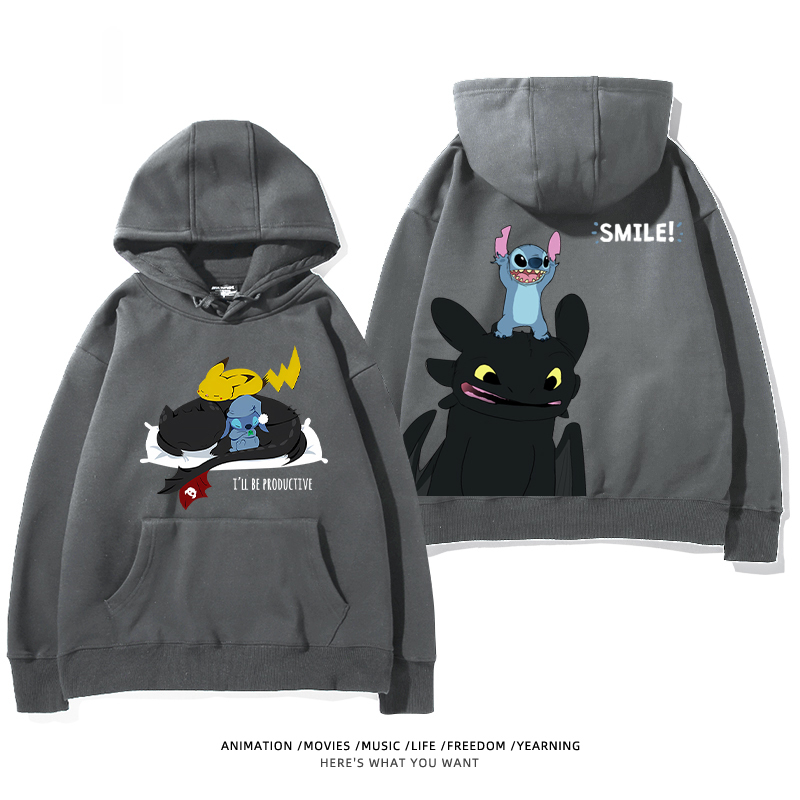 馴龍高手 聯名衛衣2024秋冬新款親子情侶裝薄絨款連帽衛衣