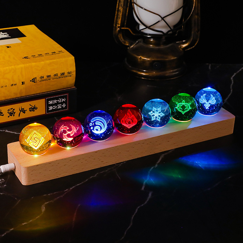 原神 神之眼水晶球 LED創意桌面擺件
