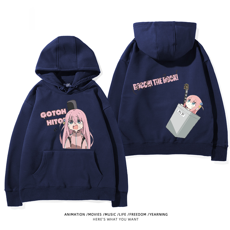 孤獨搖滾 聯名衛衣2024秋冬新款親子情侶裝薄絨款連帽衛衣