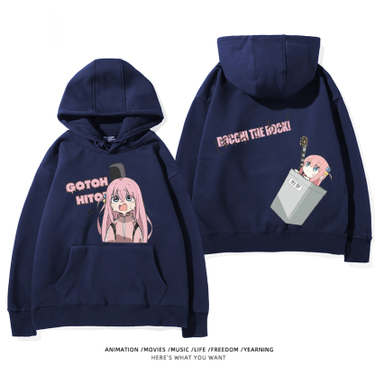 孤獨搖滾 聯名衛衣2024秋冬新款親子情侶裝薄絨款連帽衛衣