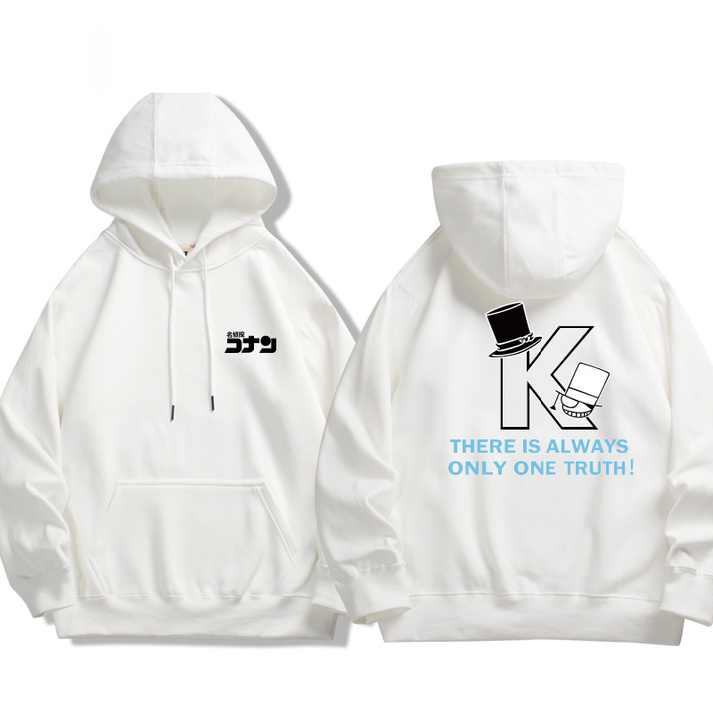 名偵探柯南 2024秋冬新款親子情侶裝薄絨款連帽衛衣