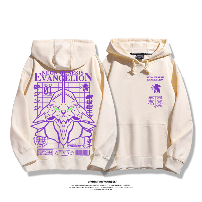 EVA新世紀福音戰士聯名衛衣2023秋冬新款親子情侶裝薄絨款連帽衛衣
