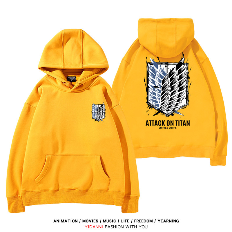 進擊的巨人2024秋冬新款親子情侶裝薄絨款連帽衛衣