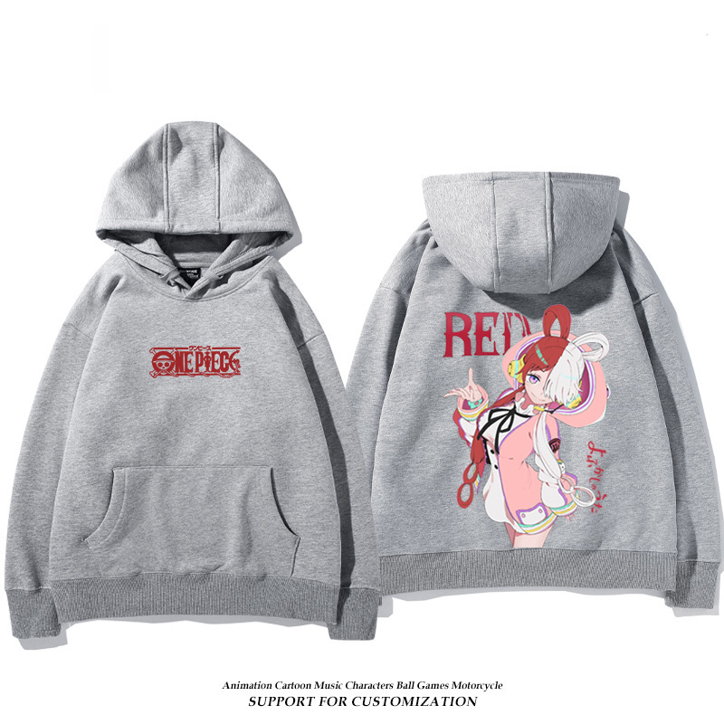 航海王紅髮歌姬烏塔 聯名衛衣2024秋冬新款親子情侶裝薄絨款連帽衛衣