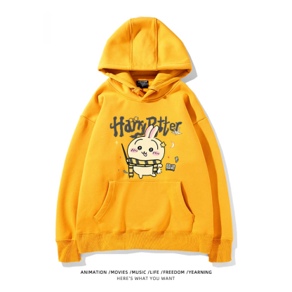 Chiikawa聯名衛衣2024秋冬新款親子情侶裝薄絨款連帽衛衣