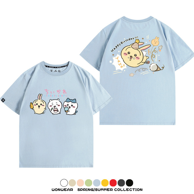 Chiikawa吉伊卡哇烏薩奇寶寶 親子情侶裝寬鬆短袖T