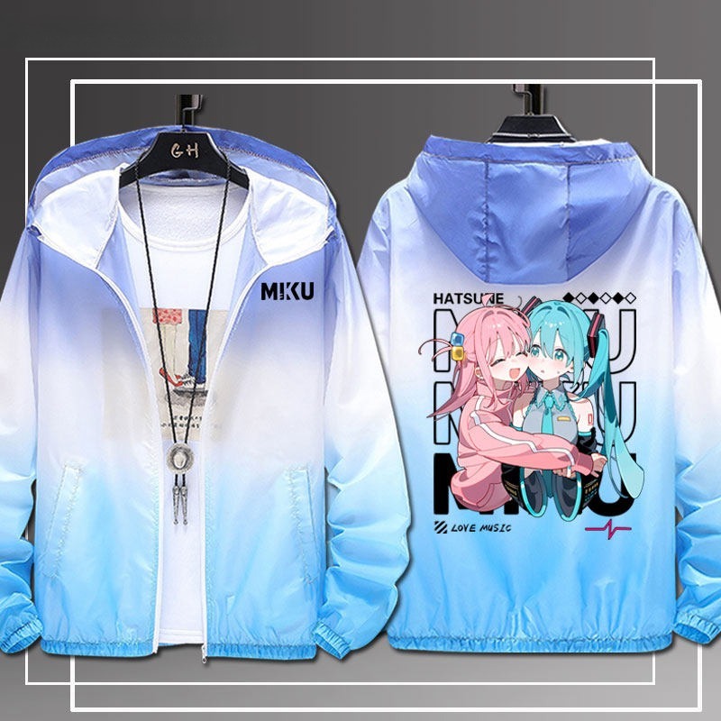 初音未來x孤獨搖滾 輕薄透氣漸變防曬衣外套