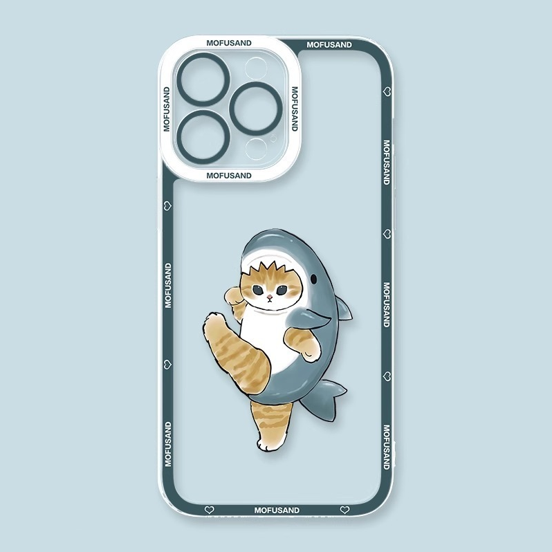 蘋果 系列Mofusand鯊魚貓天使眼透明防摔軟殼