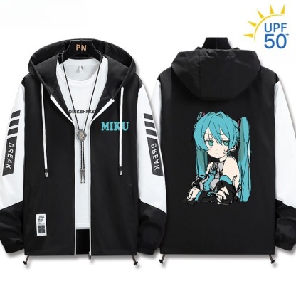 初音未來 輕薄透氣拉鏈防曬衣外套