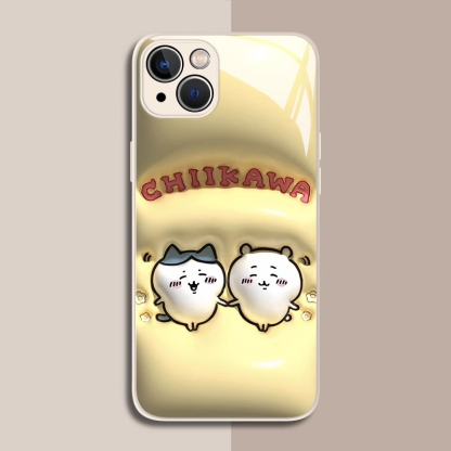 Chiikawa情侶新款高清全包防摔玻璃殼