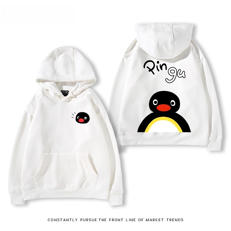 企鵝Pingu 秋冬新款 親子情侶男女連帽衛衣