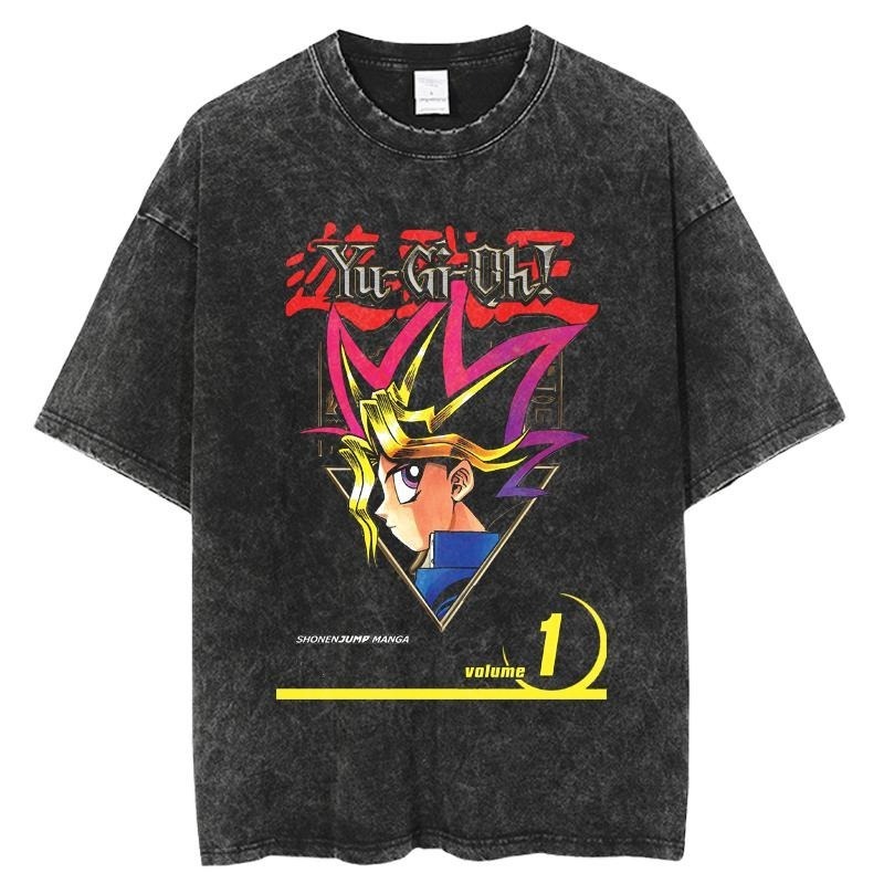 遊戲王水洗做舊  印花水洗短袖