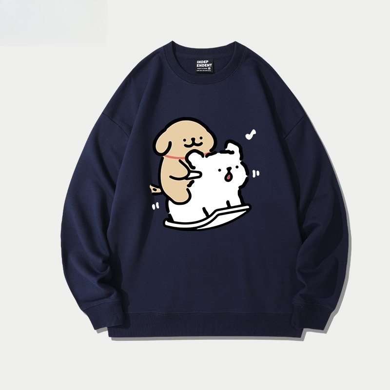 線條小狗 聯名親子情侶裝 圓領長袖