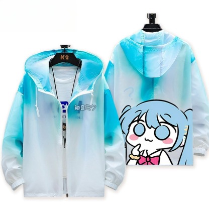 初音未來 輕薄透氣漸變防曬衣外套