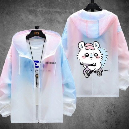 Chiikawa小桃 輕薄透氣漸變防曬衣外套